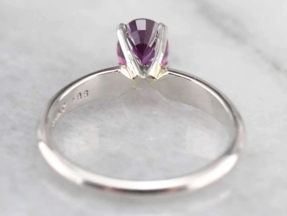Pink Sapphire and Platinum Ring - image 6