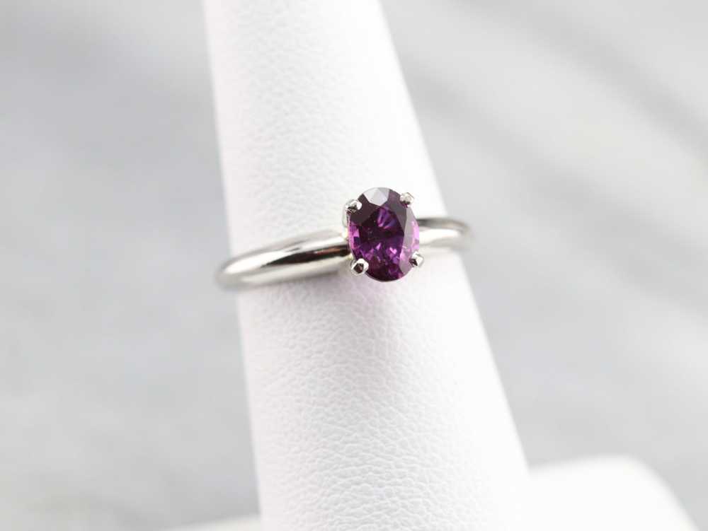 Pink Sapphire and Platinum Ring - image 7