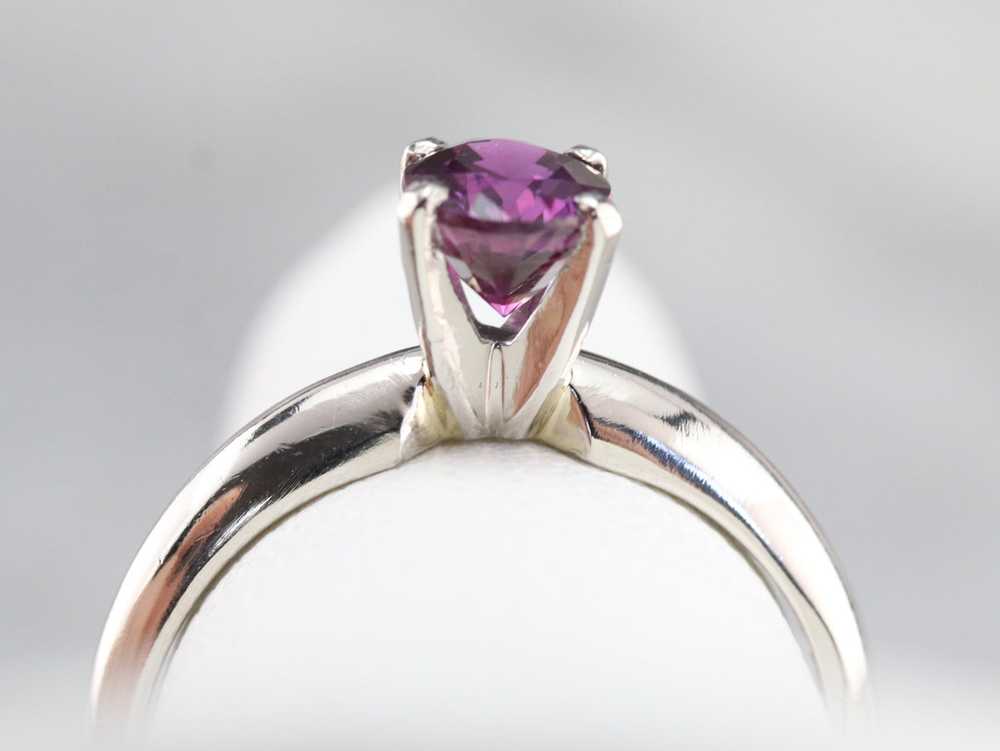 Pink Sapphire and Platinum Ring - image 8
