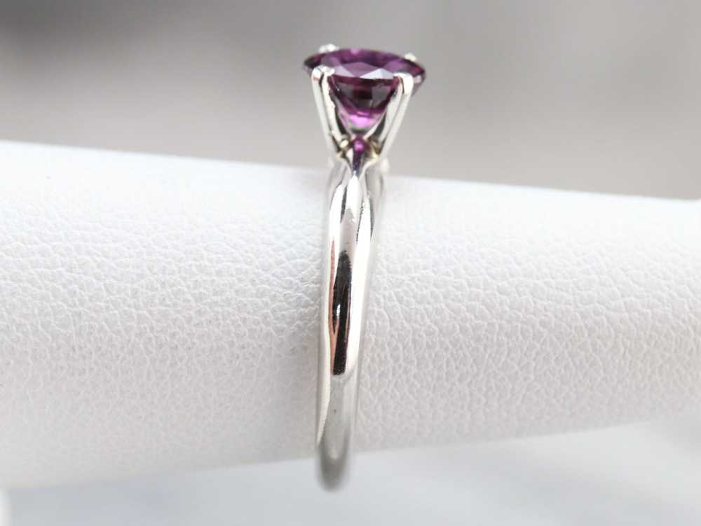 Pink Sapphire and Platinum Ring - image 9