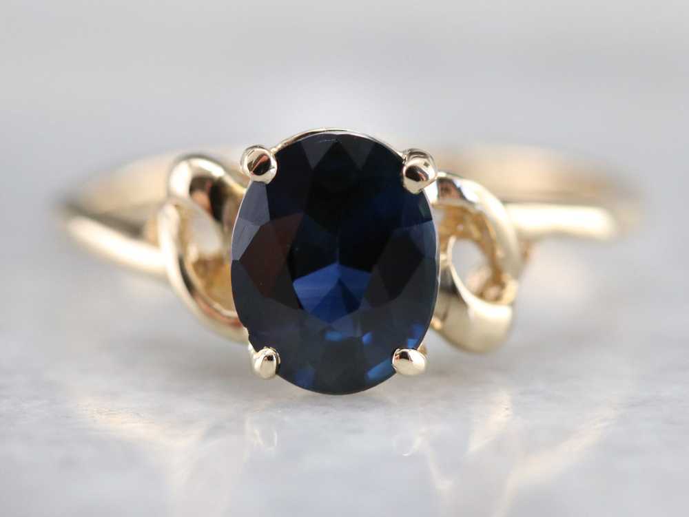 Yellow Gold Ceylon Sapphire Ring - image 1