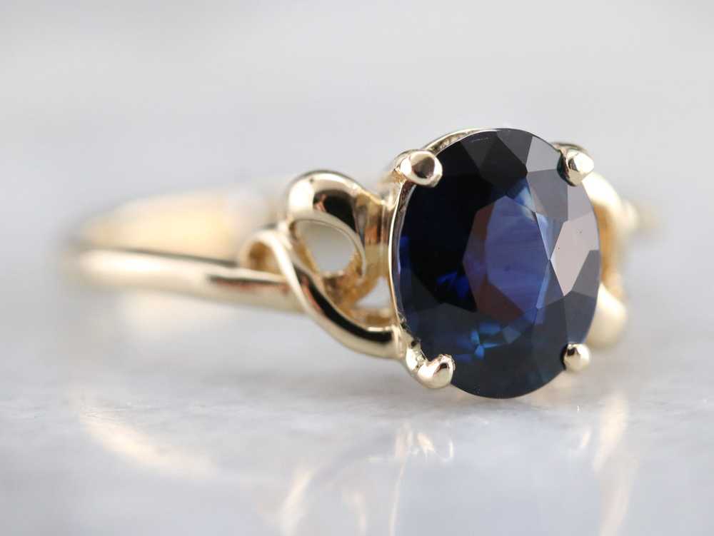 Yellow Gold Ceylon Sapphire Ring - image 2