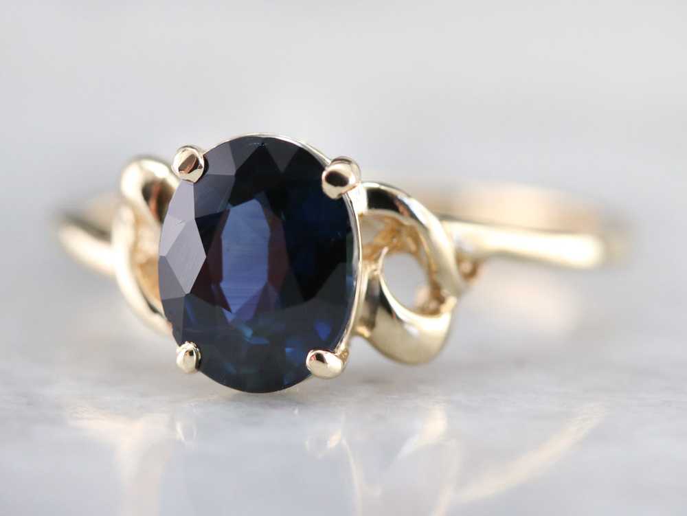 Yellow Gold Ceylon Sapphire Ring - image 3