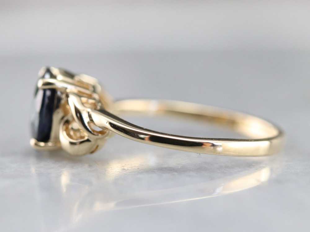 Yellow Gold Ceylon Sapphire Ring - image 4