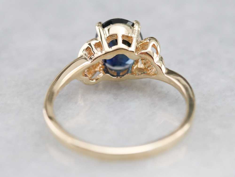 Yellow Gold Ceylon Sapphire Ring - image 5