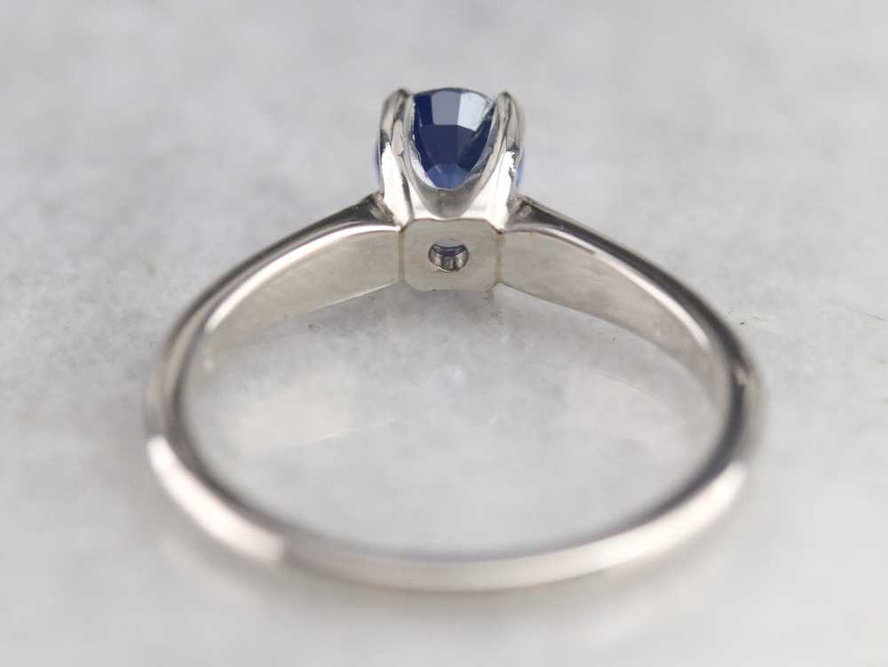 Platinum Sapphire Solitaire Ring - image 6