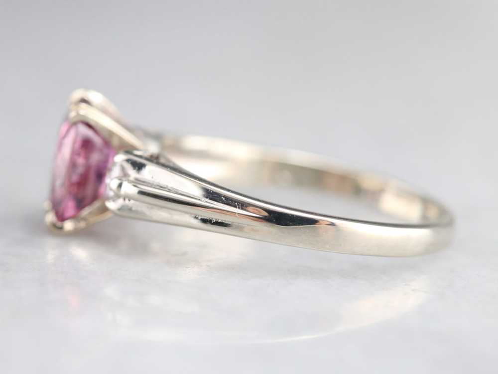 Modern Pink Sapphire and Diamond Engagement Ring - image 4