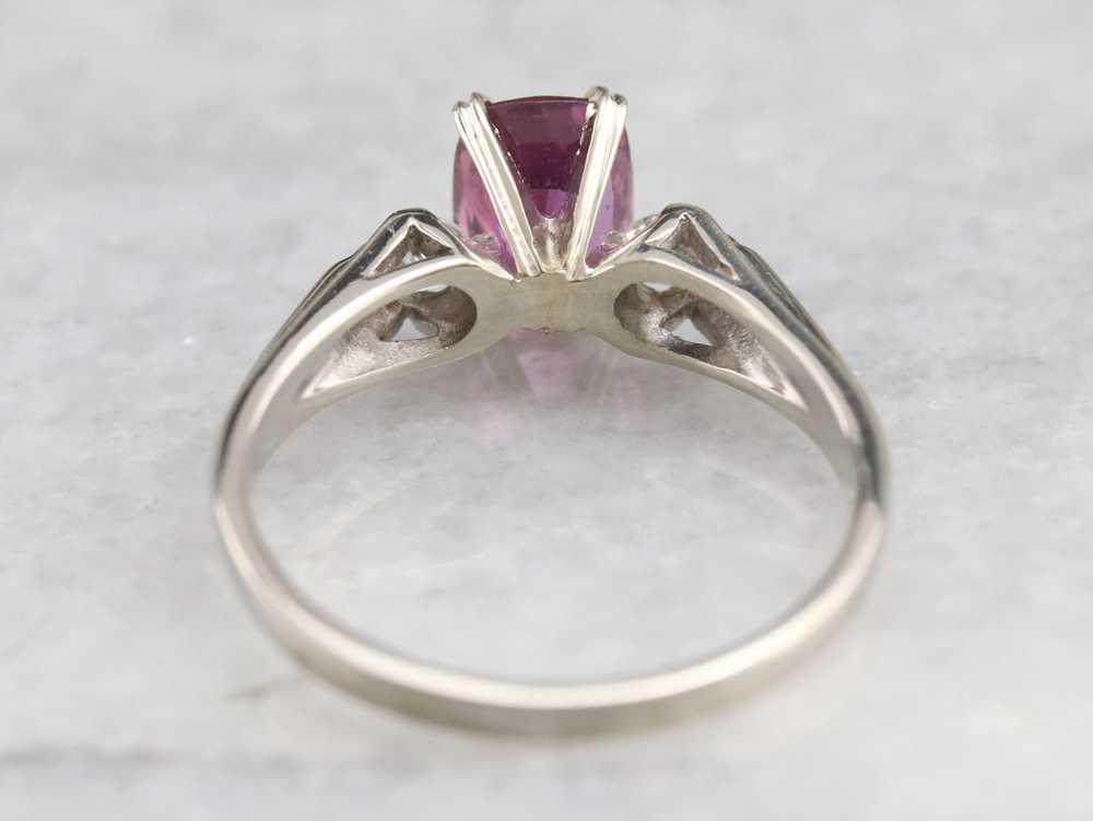 Modern Pink Sapphire and Diamond Engagement Ring - image 6