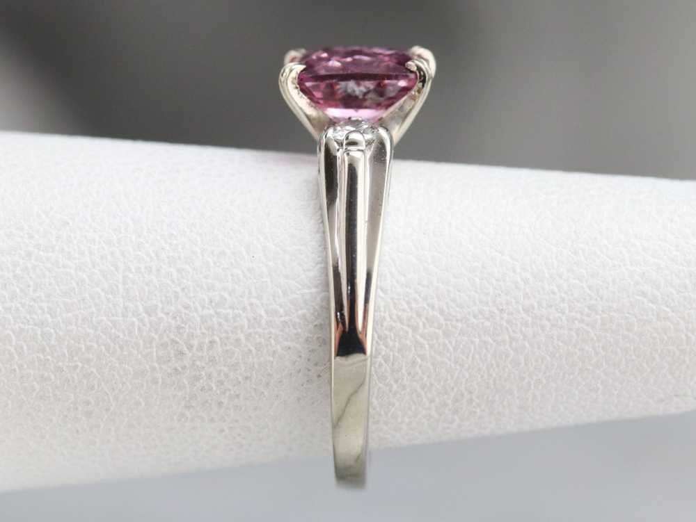 Modern Pink Sapphire and Diamond Engagement Ring - image 9