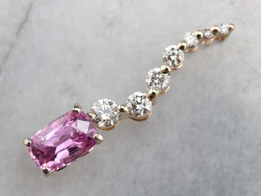 Pink Sapphire and Diamond Pendant - image 2