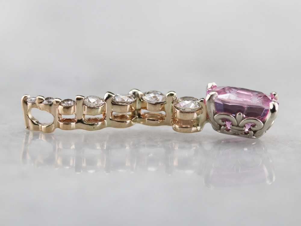 Pink Sapphire and Diamond Pendant - image 3
