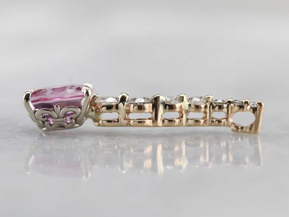 Pink Sapphire and Diamond Pendant - image 4