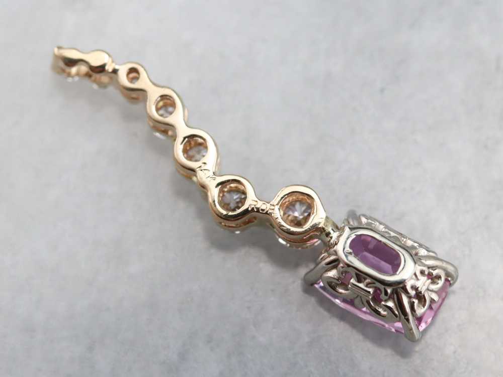 Pink Sapphire and Diamond Pendant - image 5