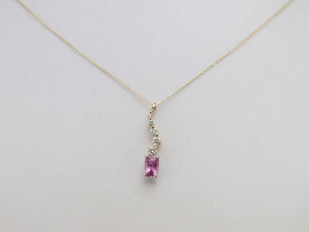 Pink Sapphire and Diamond Pendant - image 6