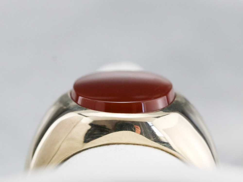 Men's Mid Century Carnelian Ring - image 8