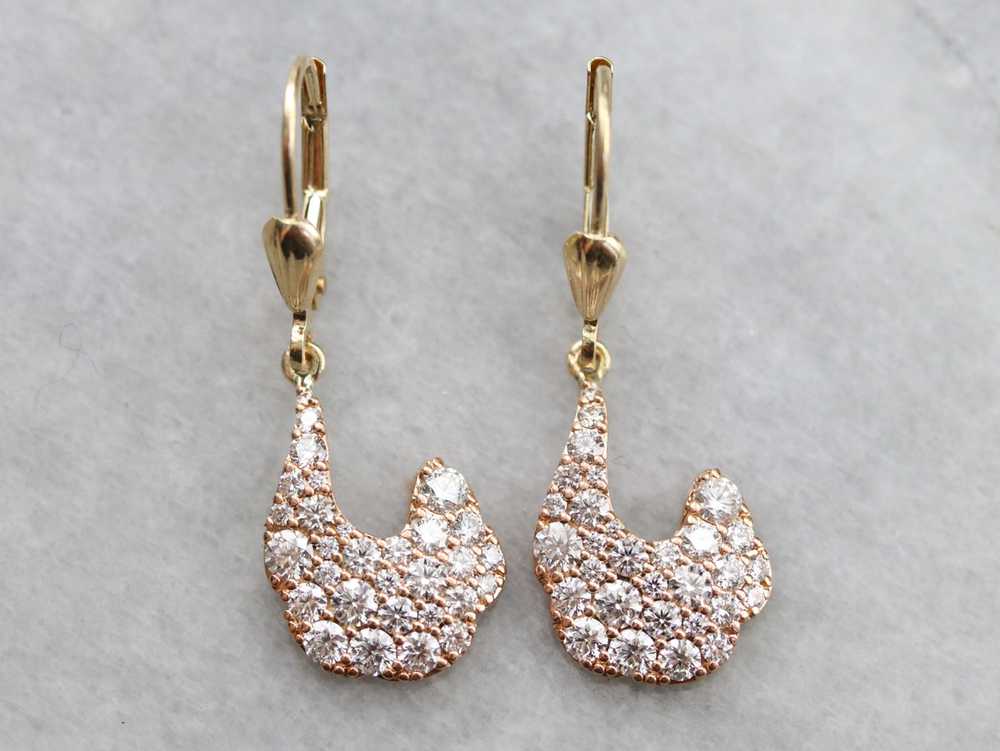 Vintage Diamond Drop Earrings - image 2