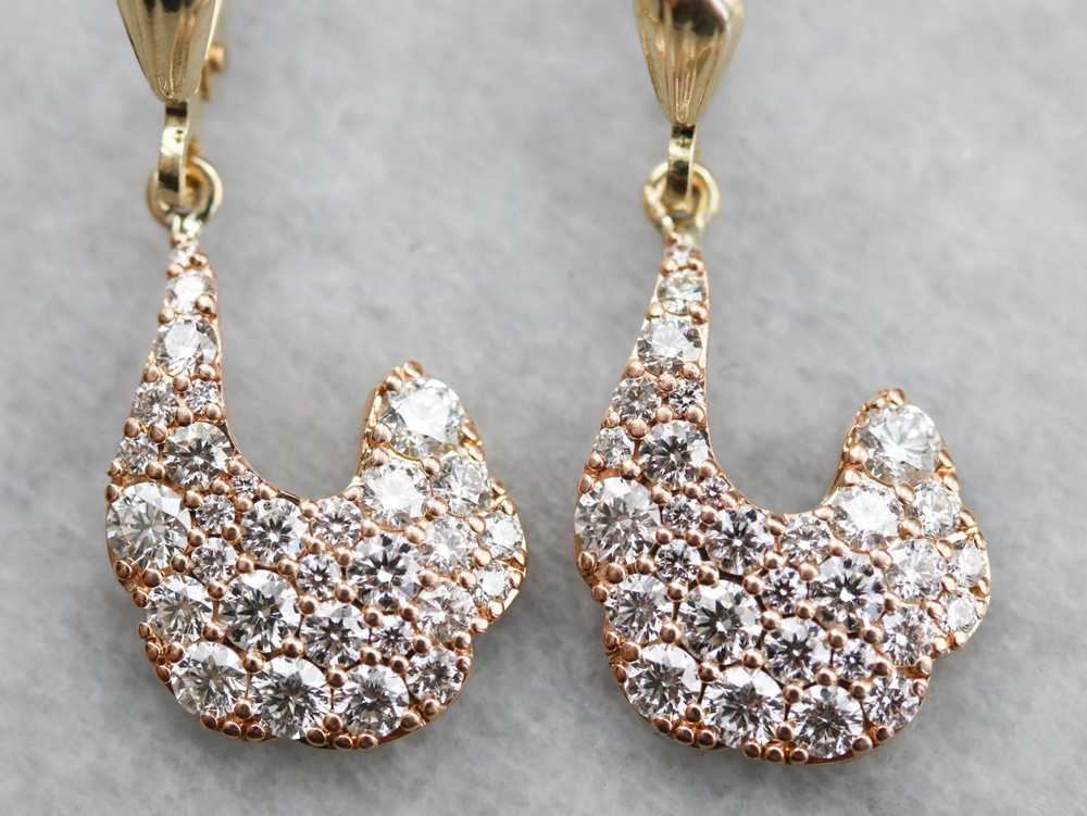 Vintage Diamond Drop Earrings - image 3