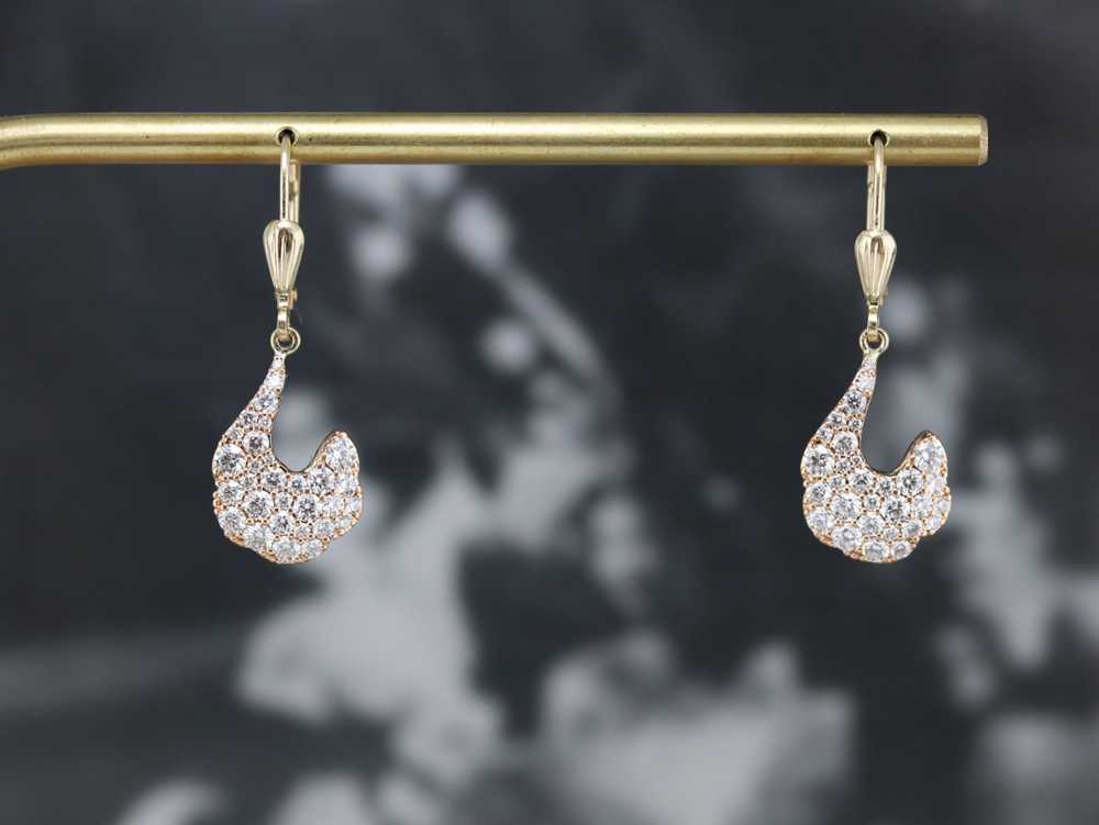 Vintage Diamond Drop Earrings - image 8