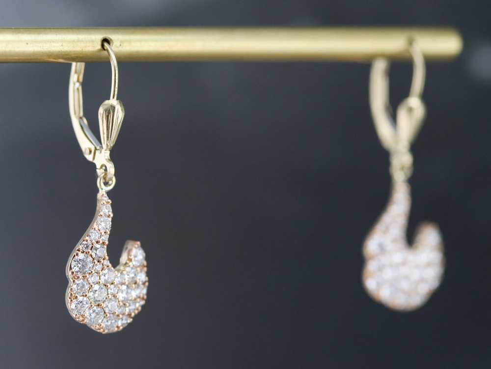 Vintage Diamond Drop Earrings - image 9