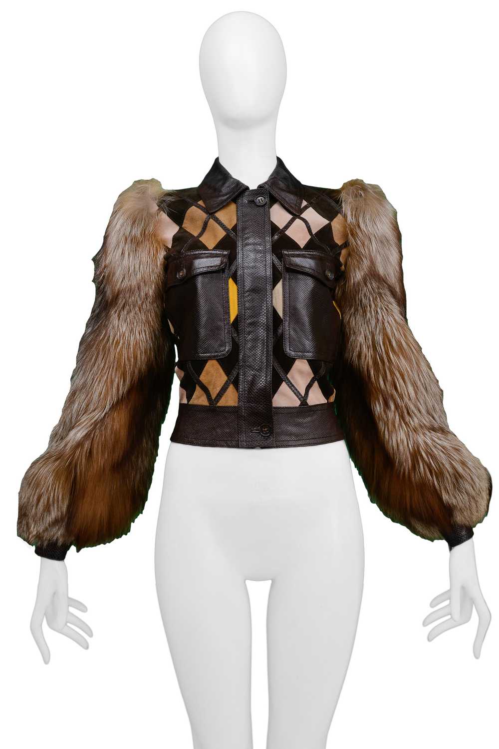VALENTINO 2005 PYTHON & LEATHER JACKET WITH FUR S… - image 1