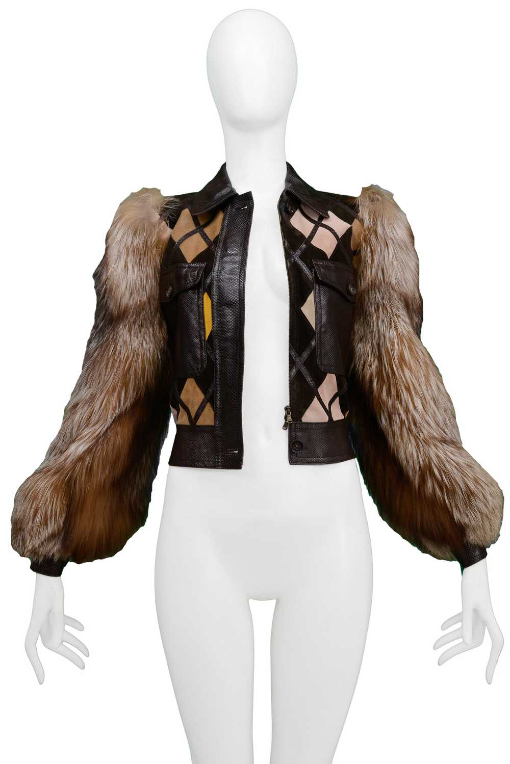 VALENTINO 2005 PYTHON & LEATHER JACKET WITH FUR S… - image 3