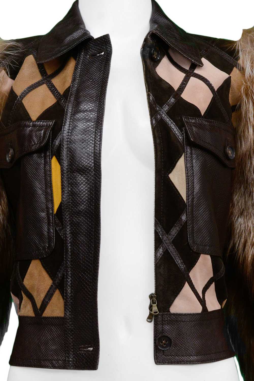 VALENTINO 2005 PYTHON & LEATHER JACKET WITH FUR S… - image 4
