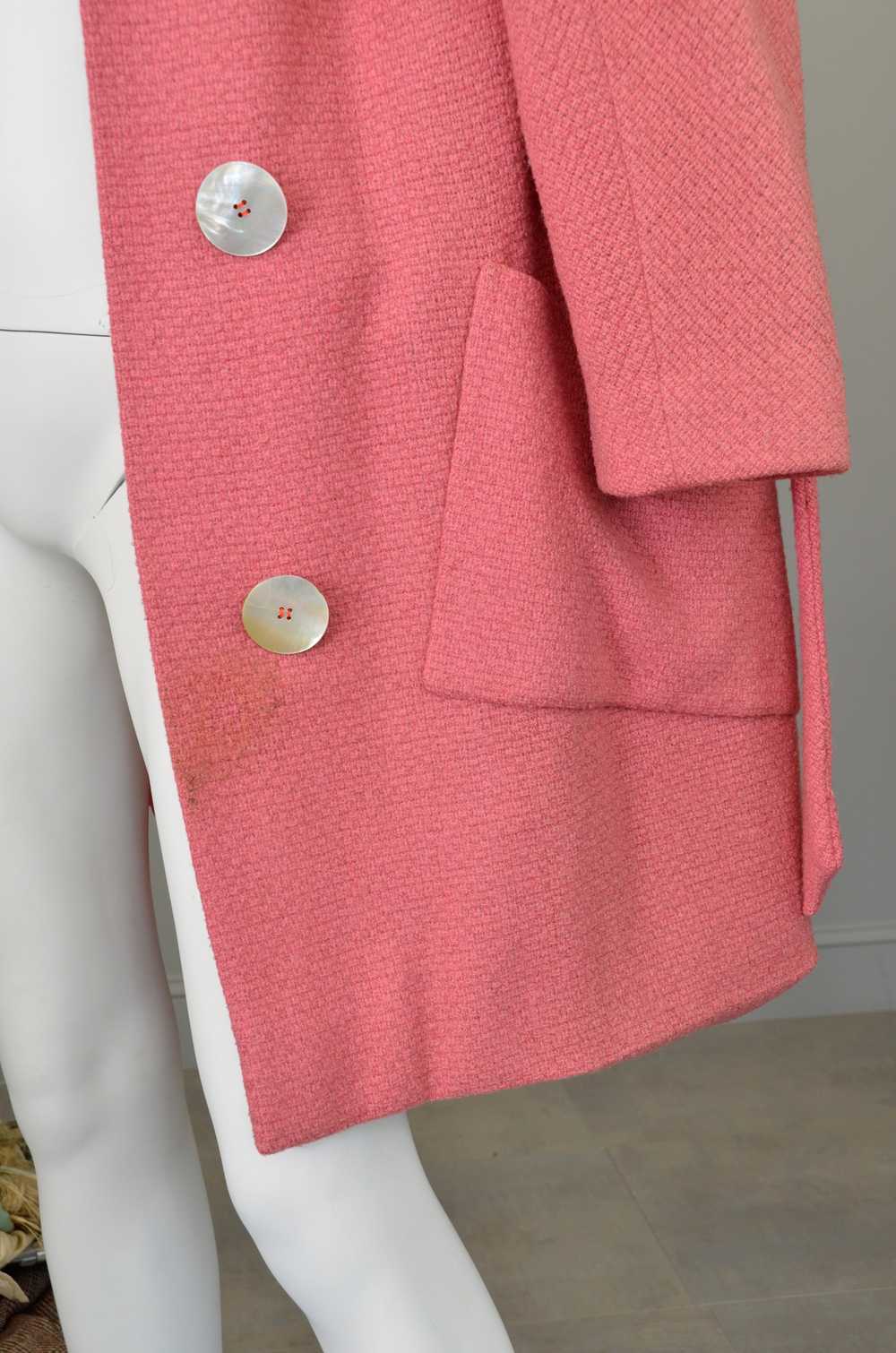 1950s Pink Bouclé Patch Pockets Coat - image 9