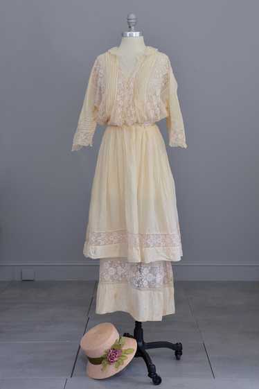 Edwardian Dress with Needlepoint Trim and Tiered B