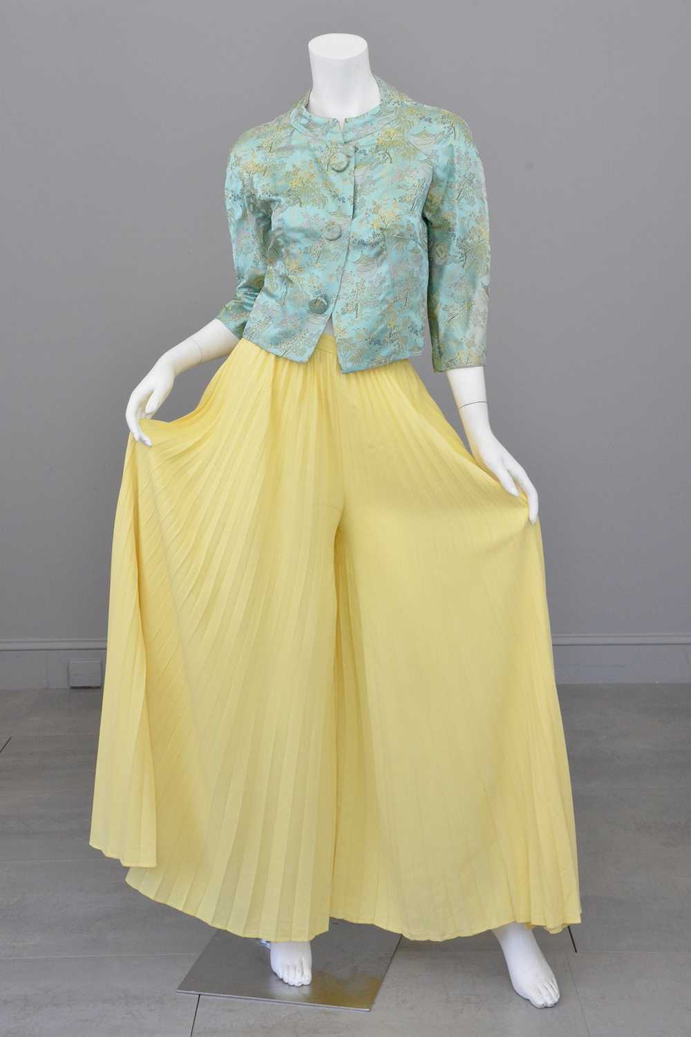 1970s Pleated Palazzo Pants - image 1