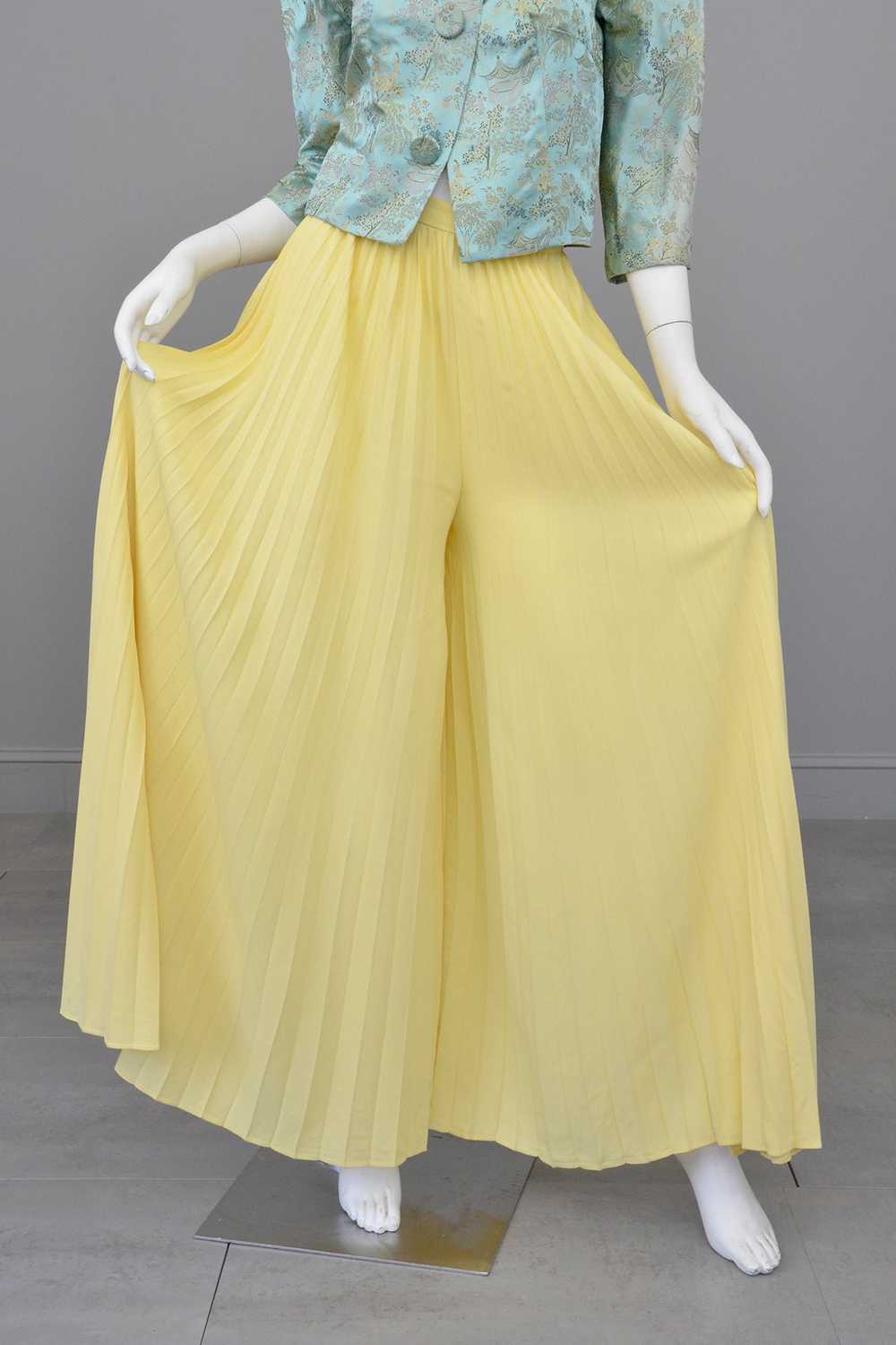 1970s Pleated Palazzo Pants - image 3