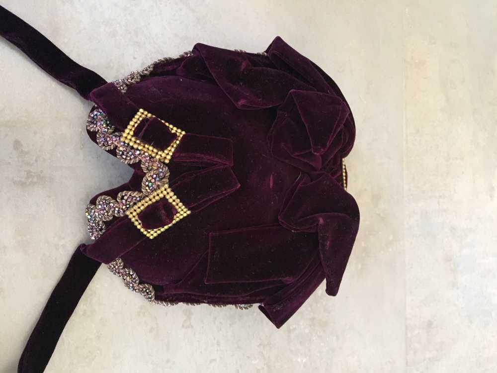 Purple Velvet Victorian Hat Bonnet - image 6