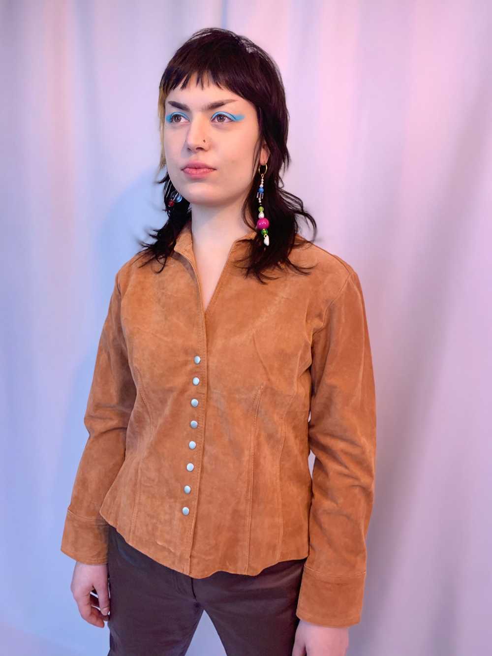 Suede clay shirt jacket - image 2
