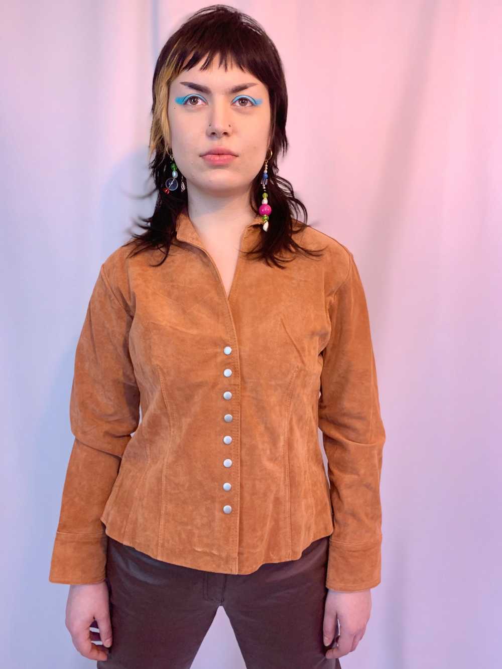 Suede clay shirt jacket - image 3