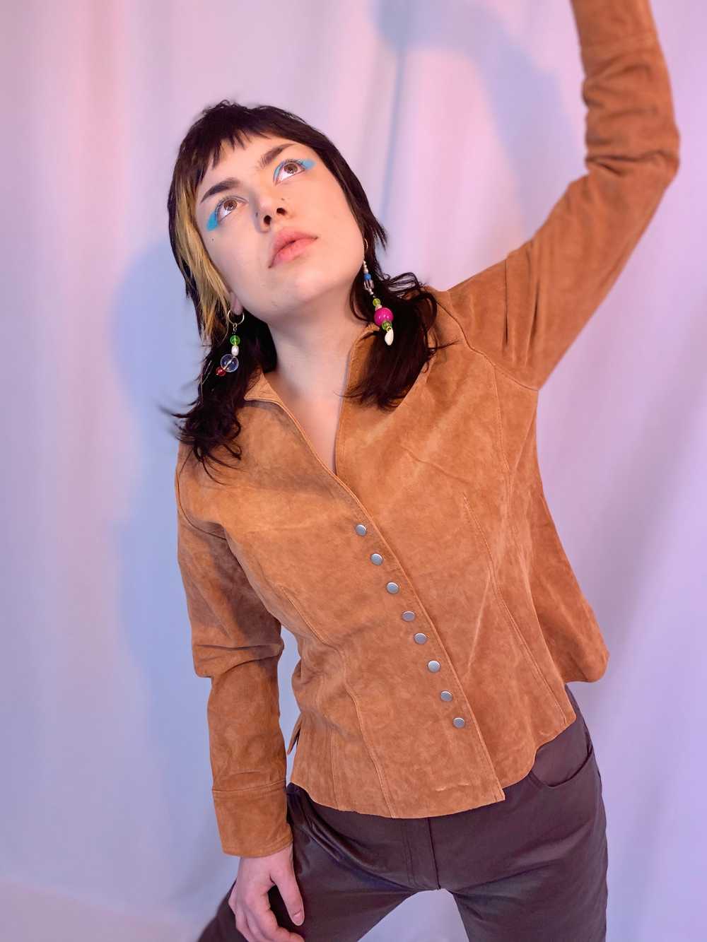Suede clay shirt jacket - image 4