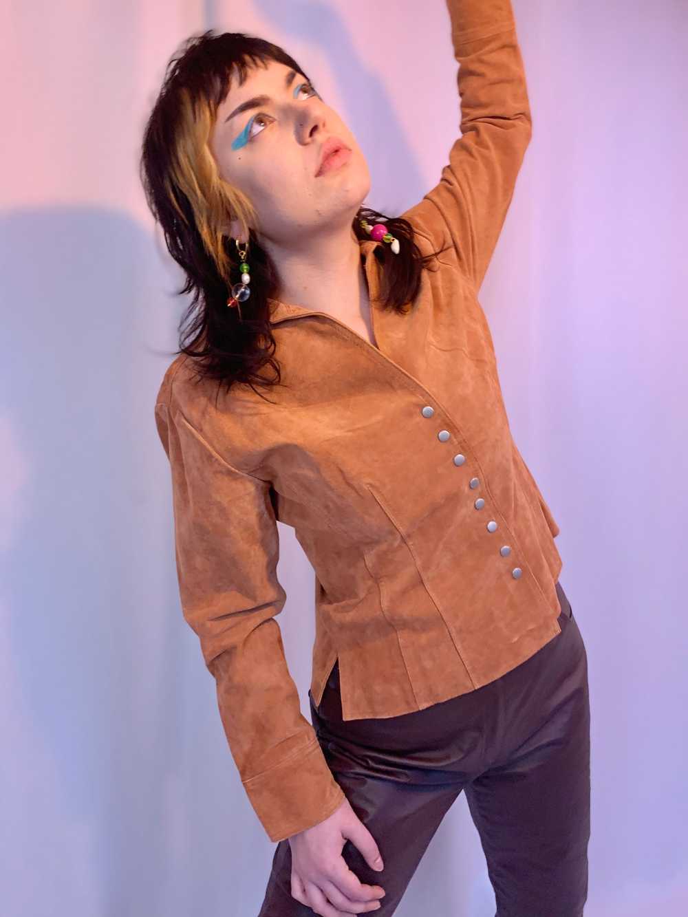 Suede clay shirt jacket - image 5