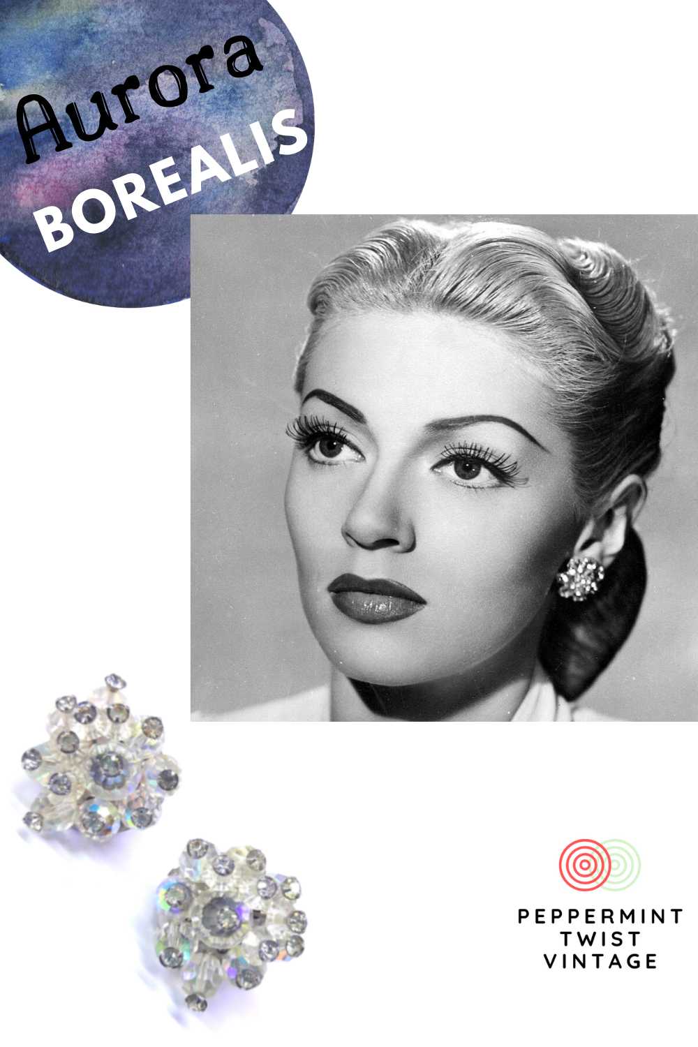 Aurora Borealis and Silver Clip-on Earrings - image 9