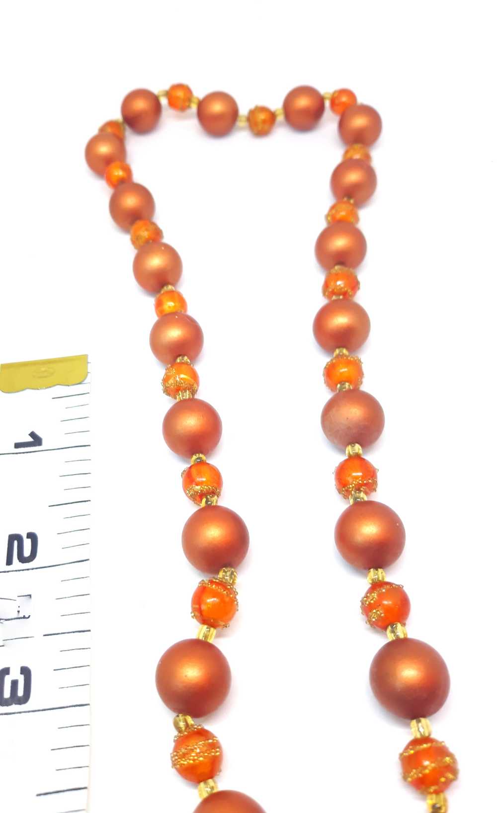 Vintage 1960s-70s Copper Beaded Necklace - image 3