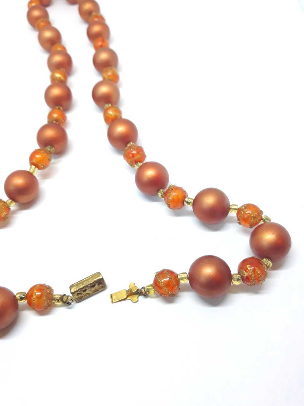 Vintage 1960s-70s Copper Beaded Necklace - image 4