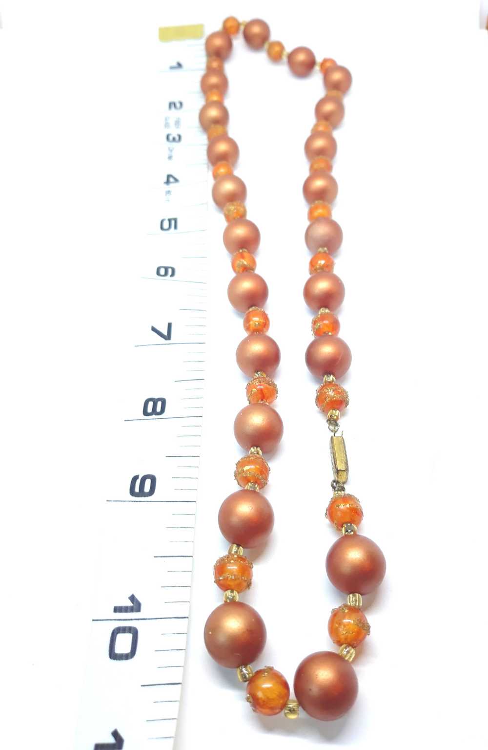 Vintage 1960s-70s Copper Beaded Necklace - image 8