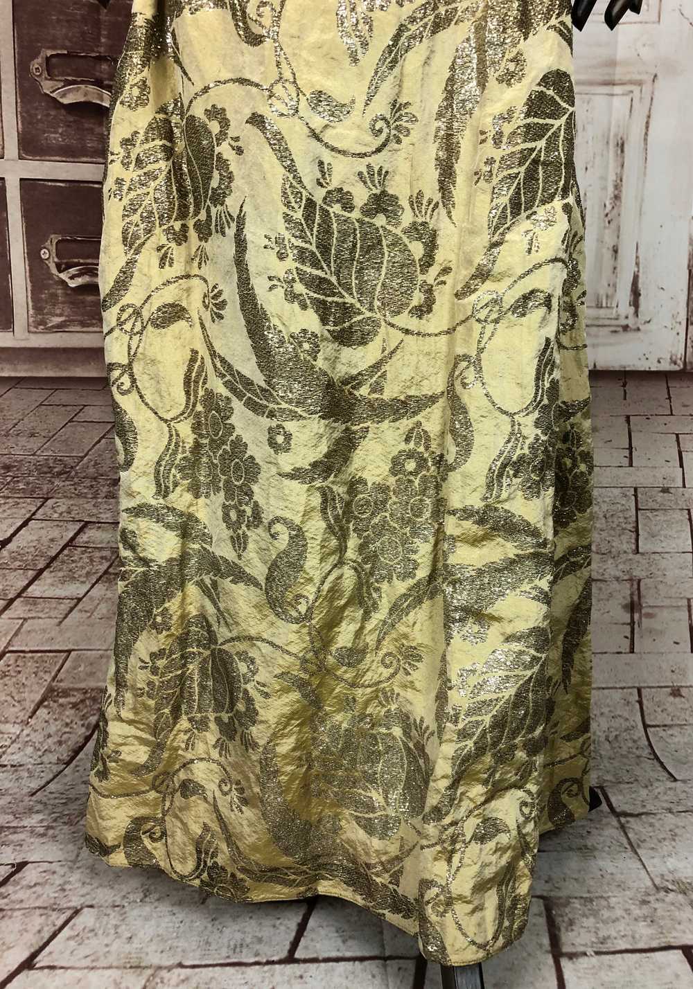 Original 1940s 40s Vintage Gold Lamé Evening Gown… - image 10