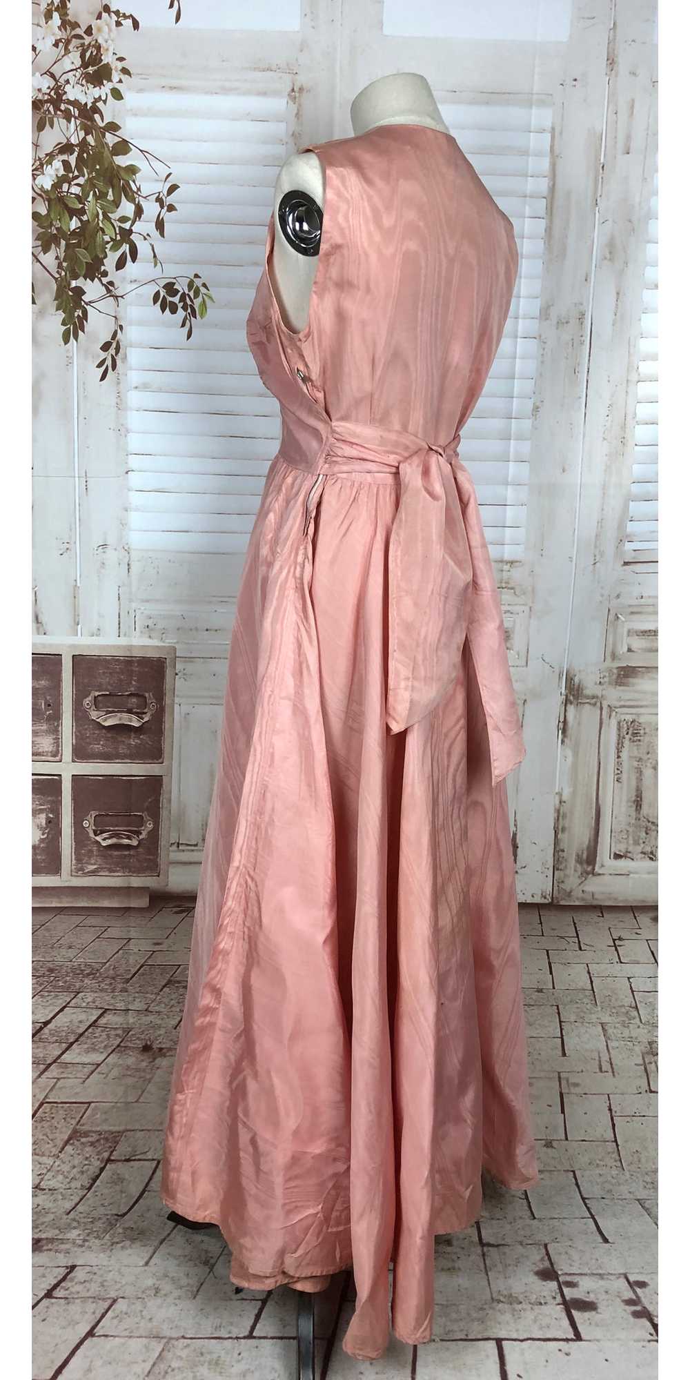 Original 1940s 40s Vintage Pink Taffeta Evening D… - image 5