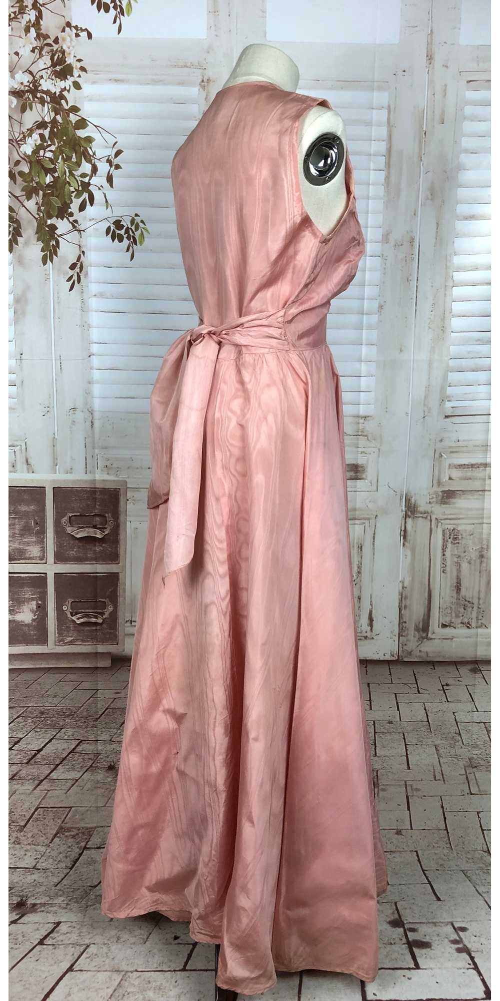Original 1940s 40s Vintage Pink Taffeta Evening D… - image 6