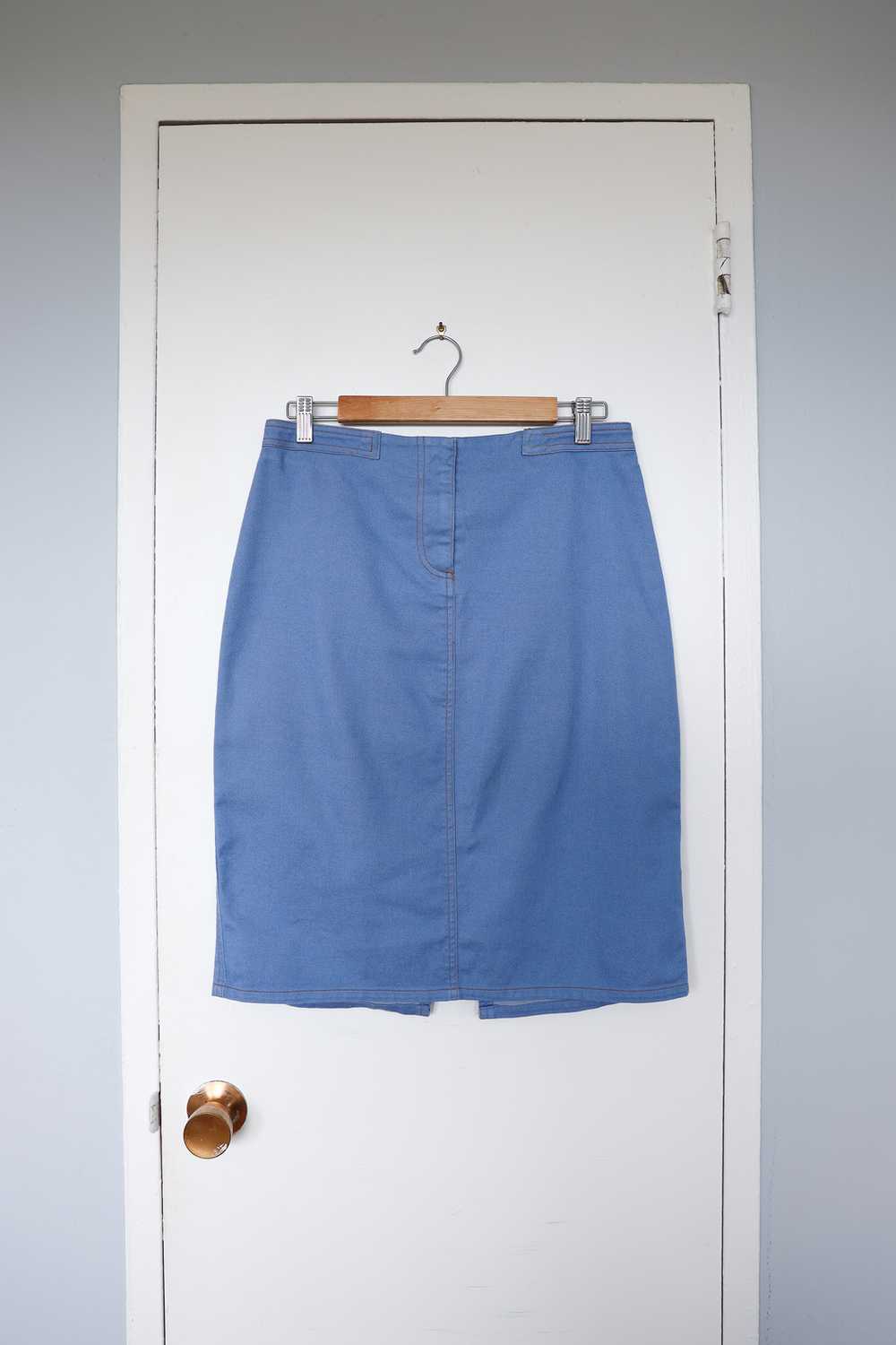 Cornflower Blue Pencil Skirt / Size 8 - image 6