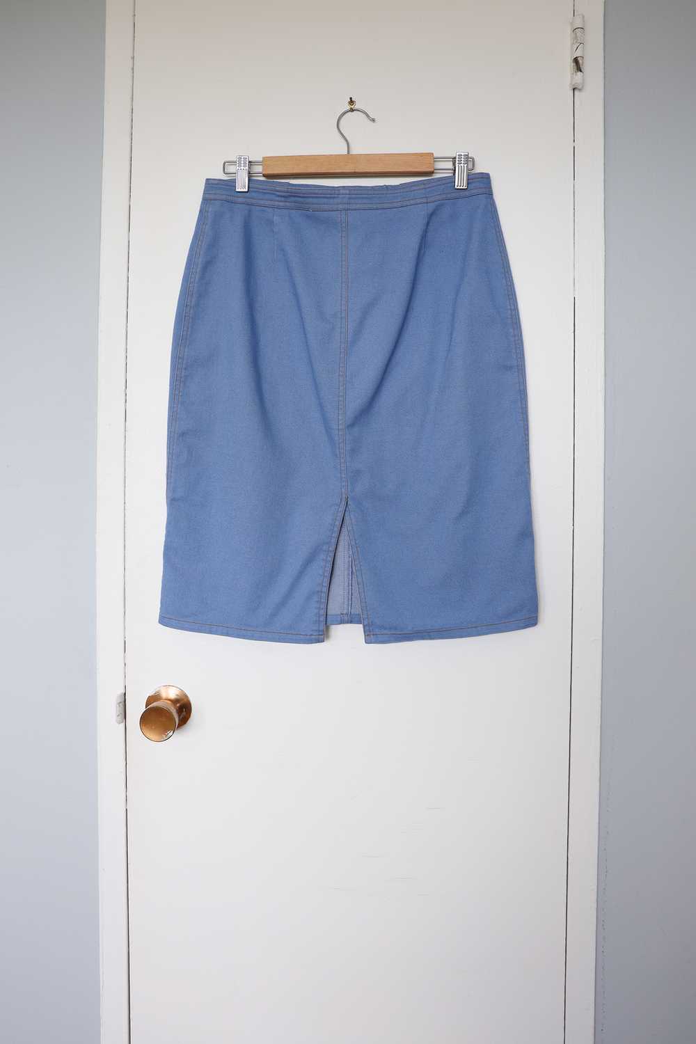 Cornflower Blue Pencil Skirt / Size 8 - image 8