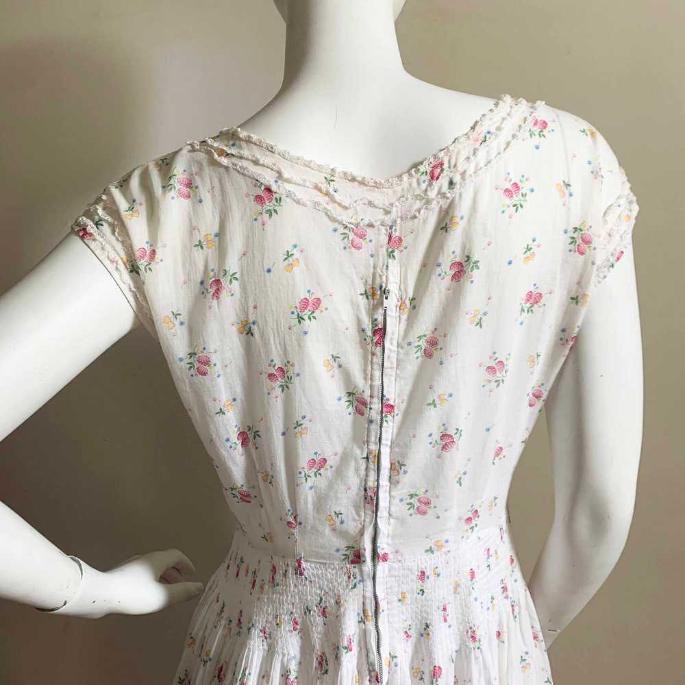 Vintage Cotton Voile Ditsy Floral Dress - image 3