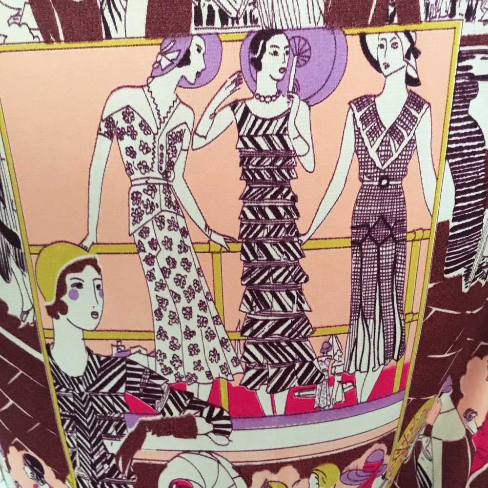 1970s Geoffrey Beene Bazaar Deco Print Dress - image 4