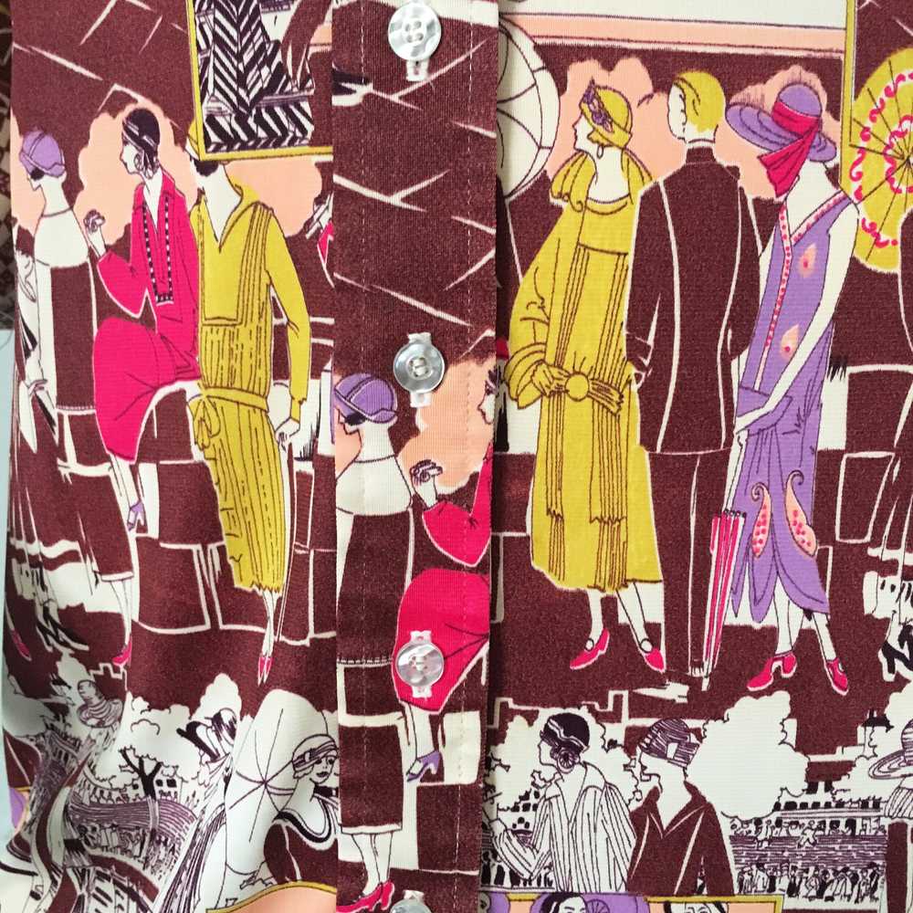 1970s Geoffrey Beene Bazaar Deco Print Dress - image 6
