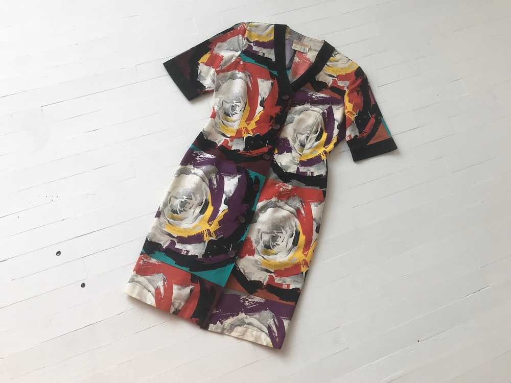 1980s Warhol Style Printed Dress - image 3