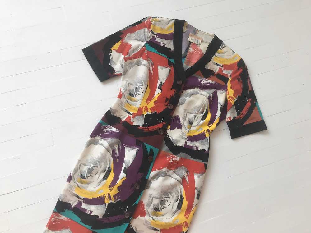 1980s Warhol Style Printed Dress - image 5