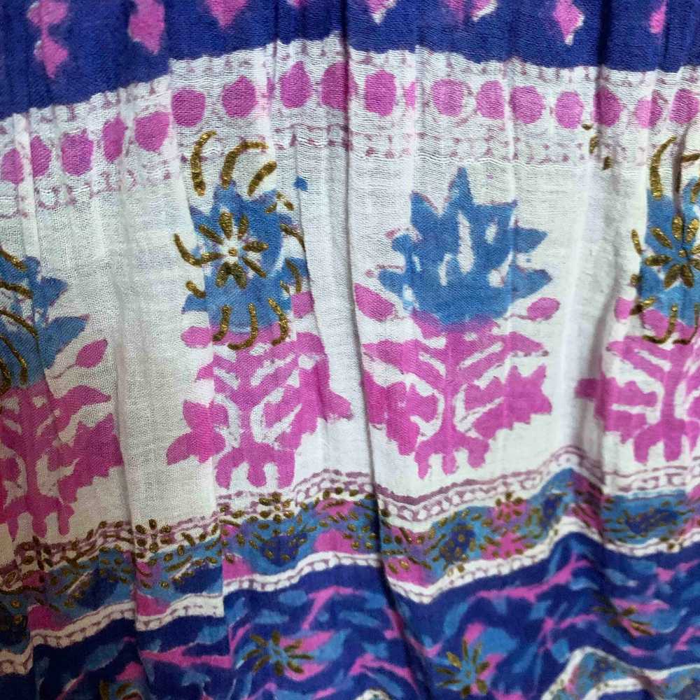 1970s Indian Indigo Cotton Gauze Dress - image 6